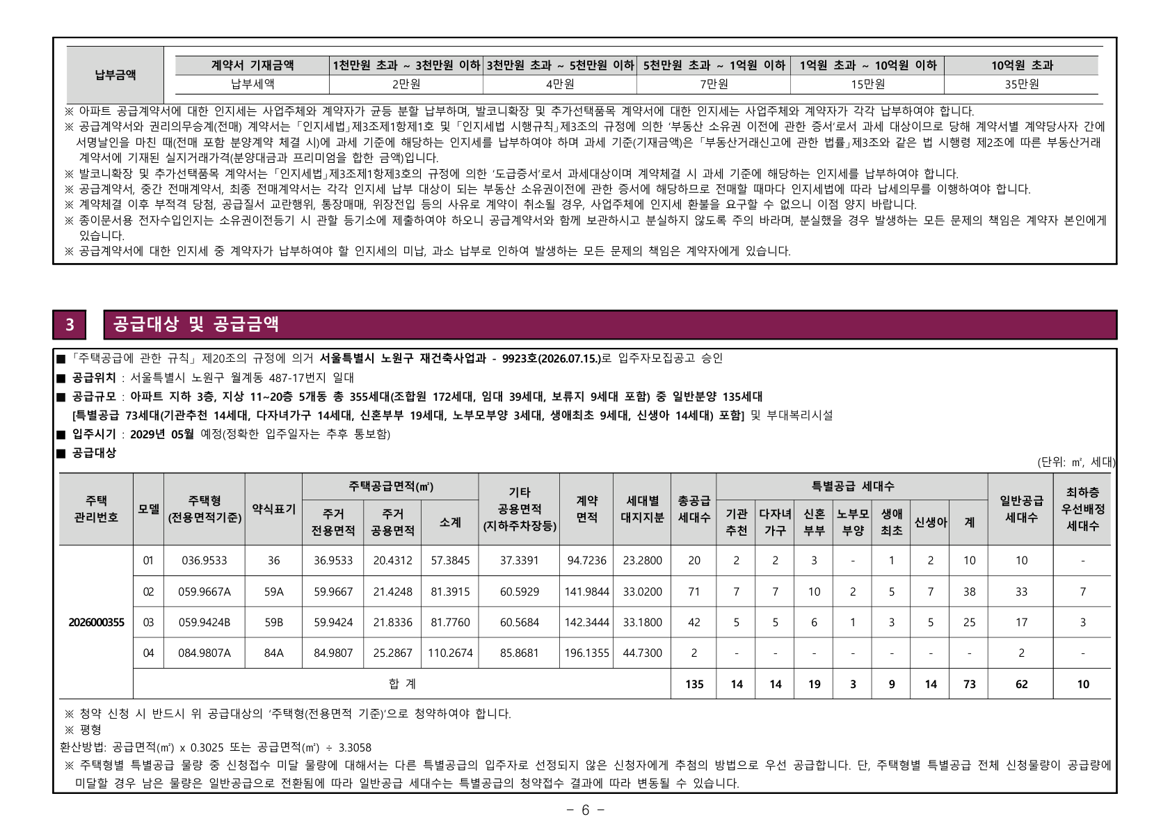 월계 중흥S-클래스 리비에르 공급금액·납부조건