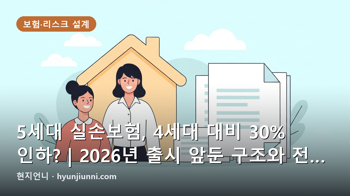 5세대 실손보험, 4세대 대비 30% 인하? | 2026년 출시 앞둔 구조와 전환 심층 분석