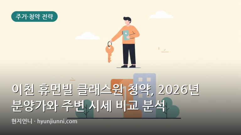 이천 휴먼빌 클래스원 청약, 2026년 분양가와 주변 시세 비교 분석