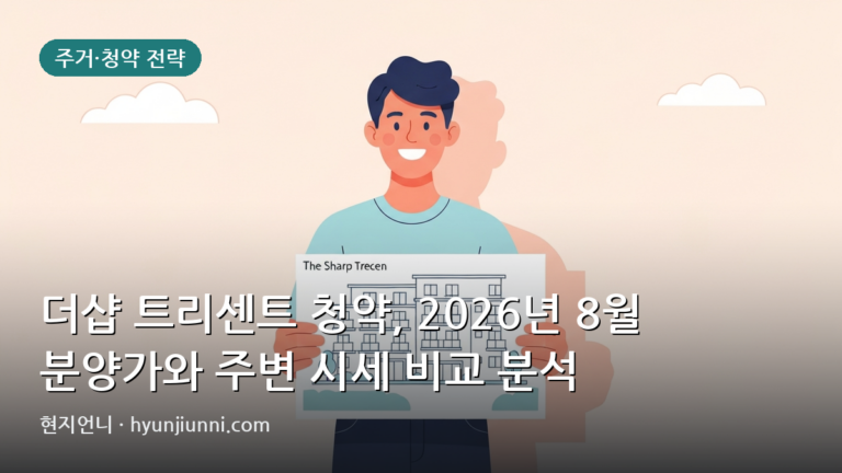 더샵 트리센트 청약, 2026년 8월 분양가와 주변 시세 비교 분석