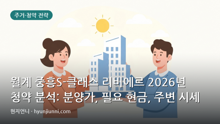 월계 중흥S-클래스 리비에르 2026년 청약 분석: 분양가, 필요 현금, 주변 시세 비교