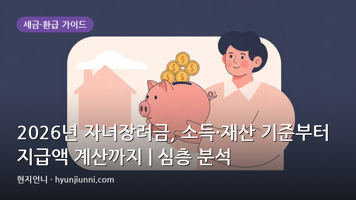 2026년 자녀장려금, 소득·재산 기준부터 지급액 계산까지 | 심층 분석