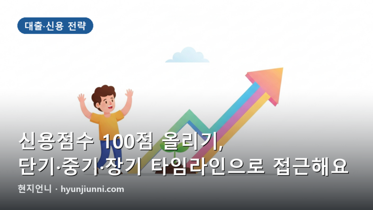 신용점수 100점 올리기, 단기·중기·장기 타임라인으로 접근해요