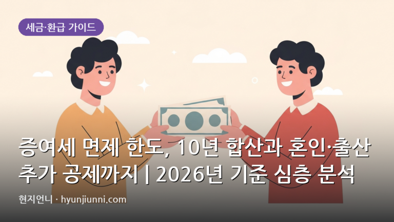 증여세 면제 한도, 10년 합산과 혼인·출산 추가 공제까지 | 2026년 기준 심층 분석