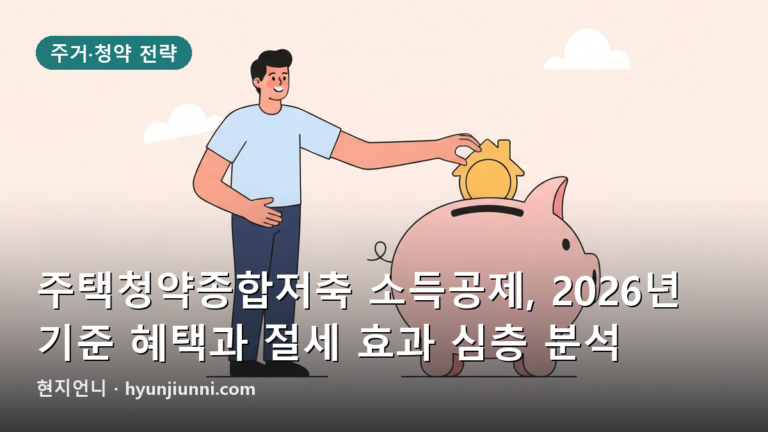 주택청약종합저축 소득공제, 2026년 기준 혜택과 절세 효과 심층 분석