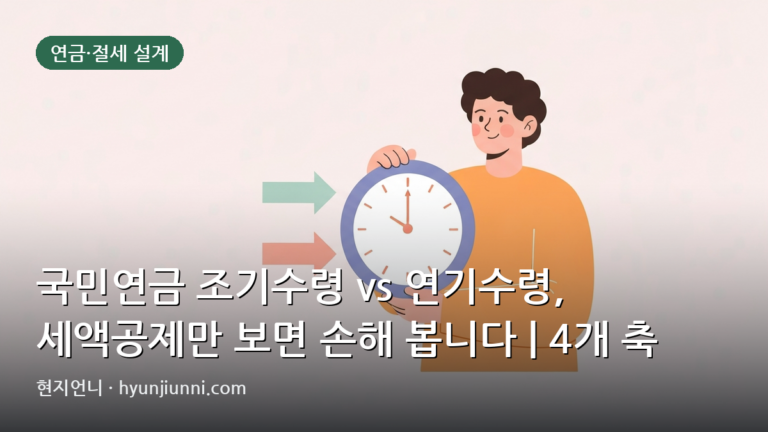 국민연금 조기수령 vs 연기수령, 세액공제만 보면 손해 봅니다 | 4개 축 심층 비교