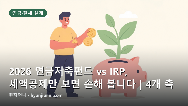 2026 연금저축펀드 vs IRP, 세액공제만 보면 손해 봅니다 | 4개 축 심층 비교