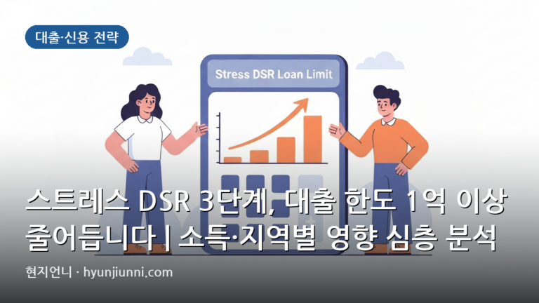 스트레스 DSR 3단계, 대출 한도 1억 이상 줄어듭니다 | 소득·지역별 영향 심층 분석