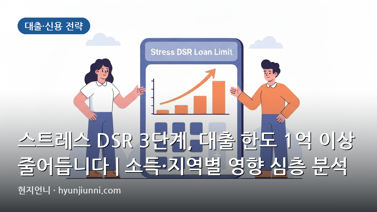 스트레스 DSR 3단계, 대출 한도 1억 이상 줄어듭니다 | 소득·지역별 영향 심층 분석