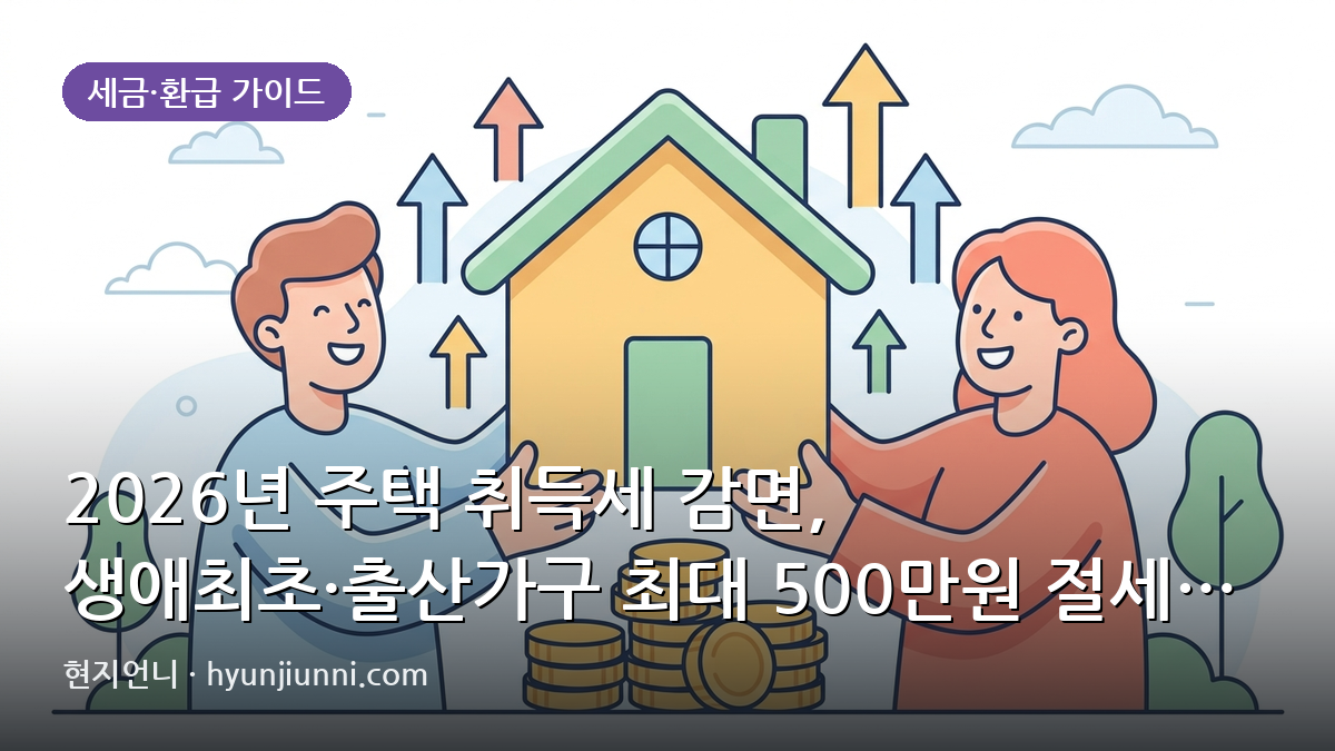 2026년 주택 취득세 감면, 생애최초·출산가구 최대 500만원 절세 전략 | 4가지 핵심 분석