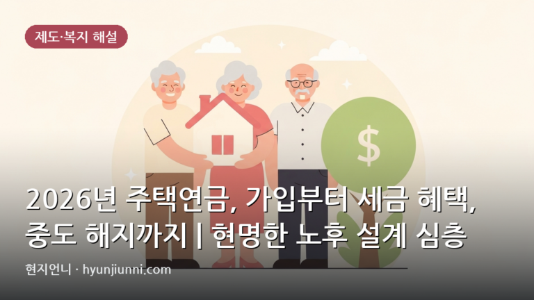 2026년 주택연금, 가입부터 세금 혜택, 중도 해지까지 | 현명한 노후 설계 심층 분석