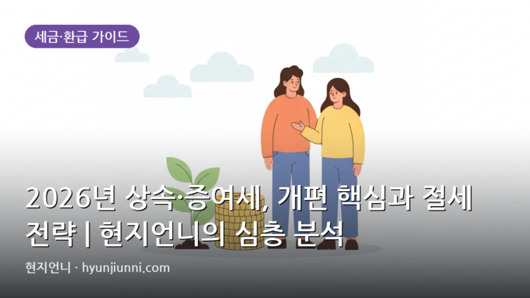 2026년 상속·증여세, 개편 핵심과 절세 전략 | 현지언니의 심층 분석