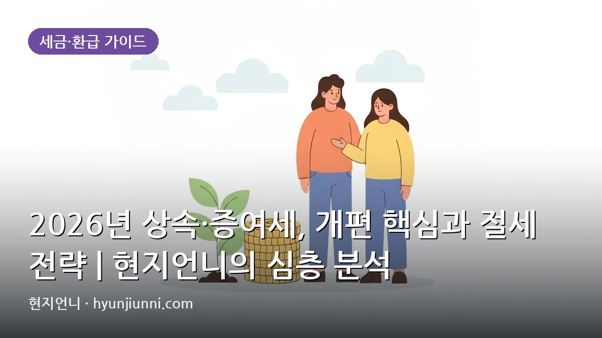 2026년 상속·증여세, 개편 핵심과 절세 전략 | 현지언니의 심층 분석