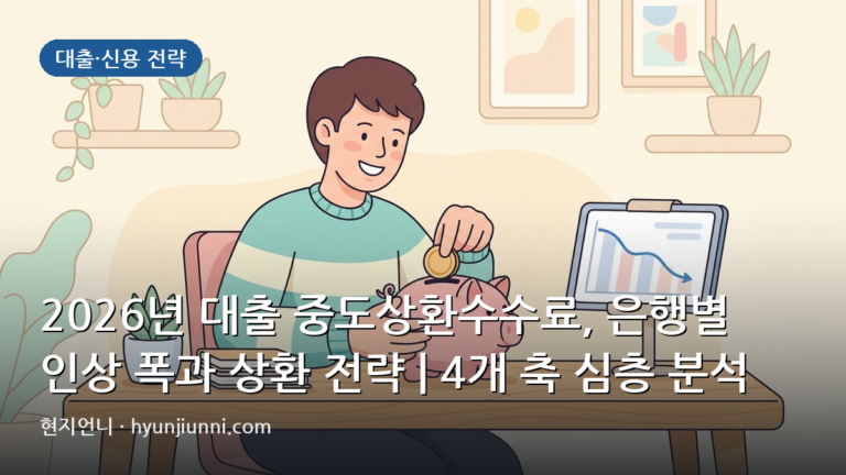 2026년 대출 중도상환수수료, 은행별 인상 폭과 상환 전략 | 4개 축 심층 분석