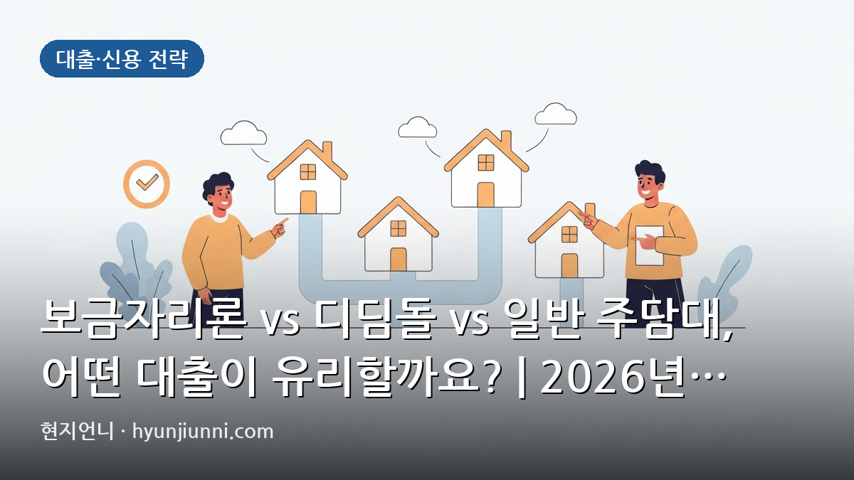 보금자리론 vs 디딤돌 vs 일반 주담대, 어떤 대출이 유리할까요? | 2026년 주택담보대출 심층 비교