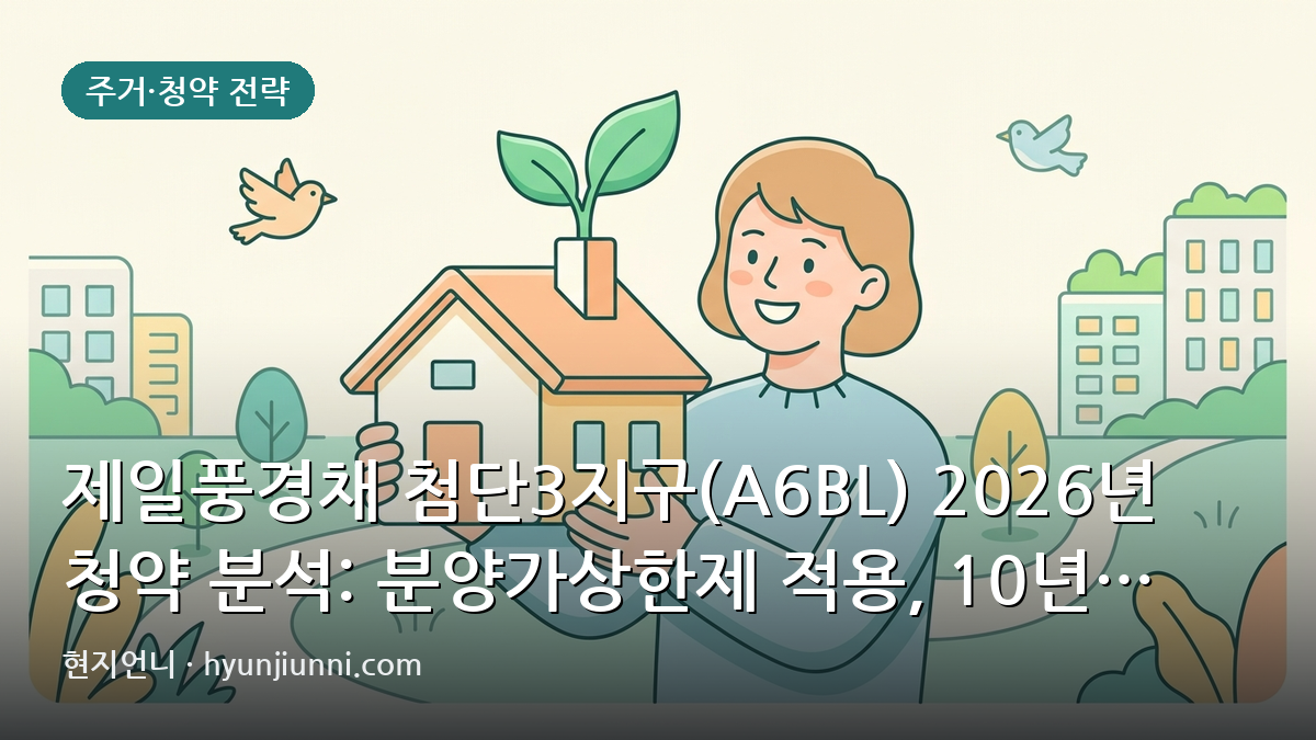 제일풍경채 첨단3지구(A6BL) 2026년 청약 분석: 분양가상한제 적용, 10년 재당첨 제한 유의하세요