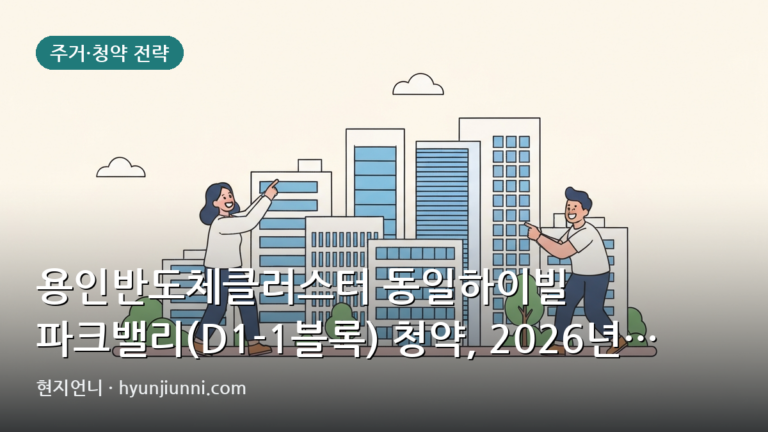 용인반도체클러스터 동일하이빌 파크밸리(D1-1블록) 청약, 2026년 분양가와 주변 시세 비교 분석