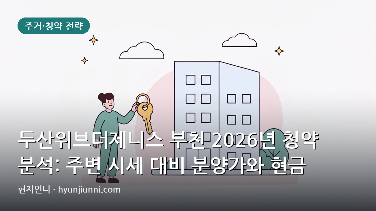 두산위브더제니스 부천 2026년 청약 분석: 주변 시세 대비 분양가와 현금 흐름은?