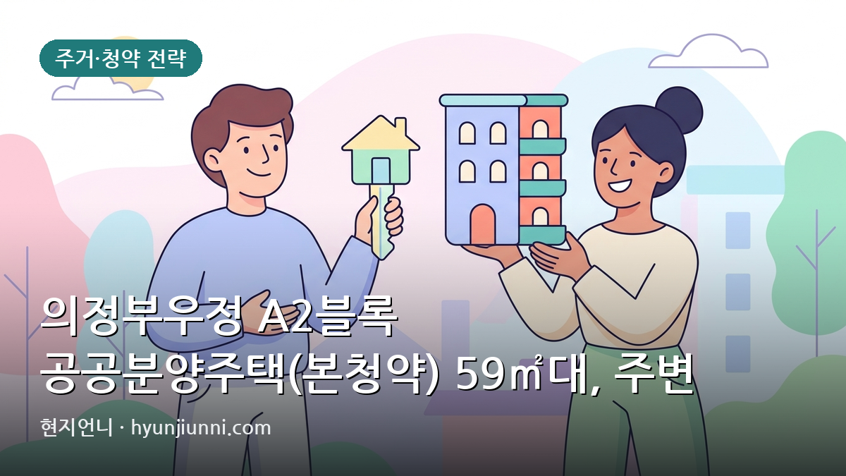 의정부우정 A2블록 공공분양주택(본청약) 59㎡대, 주변 시세와 분양가 비교 분석
