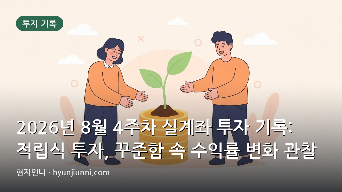 2026년 8월 4주차 실계좌 투자 기록: 적립식 투자, 꾸준함 속 수익률 변화 관찰