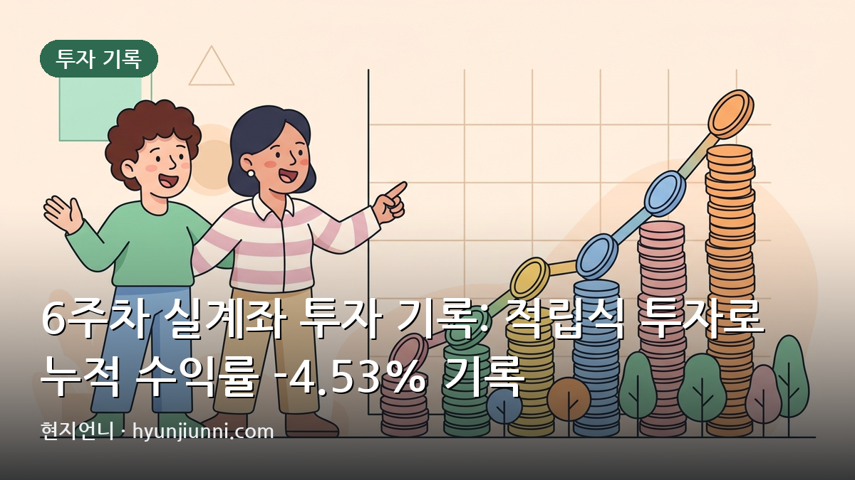 6주차 실계좌 투자 기록: 적립식 투자로 누적 수익률 -4.53% 기록