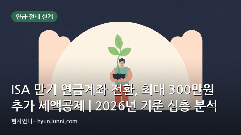 ISA 만기 연금계좌 전환, 최대 300만원 추가 세액공제 | 2026년 기준 심층 분석