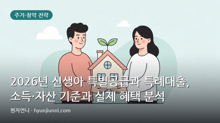 2026년 신생아 특별공급과 특례대출, 소득·자산 기준과 실제 혜택 분석