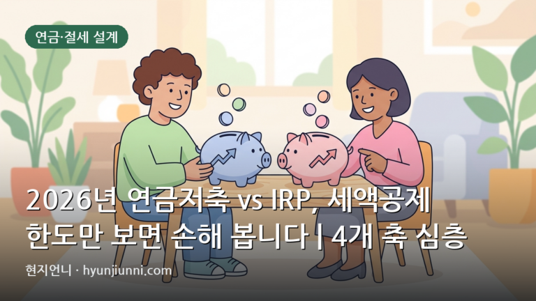 2026년 연금저축 vs IRP, 세액공제 한도만 보면 손해 봅니다 | 4개 축 심층 비교