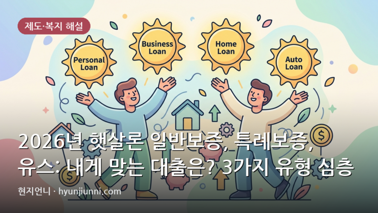 2026년 햇살론 일반보증, 특례보증, 유스: 내게 맞는 대출은? 3가지 유형 심층 비교