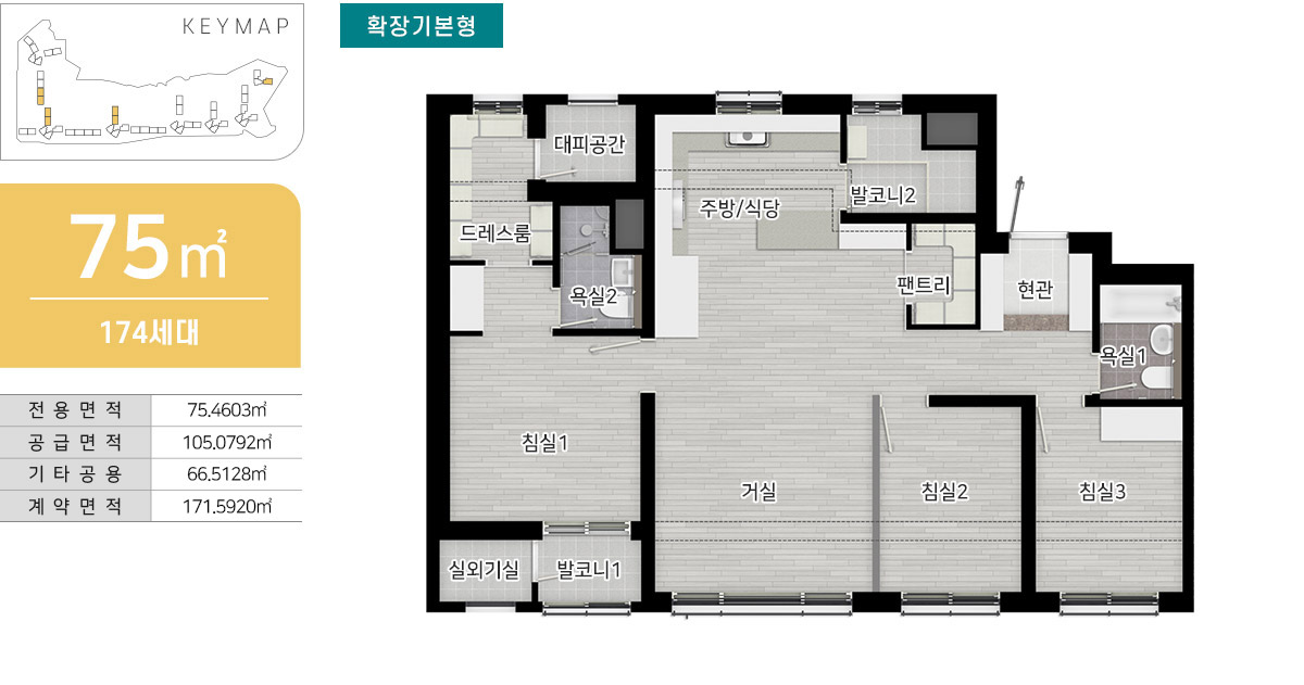 오남역 서희스타힐스 여의재 3단지 (조합원 취소분) 타입별 평면도
