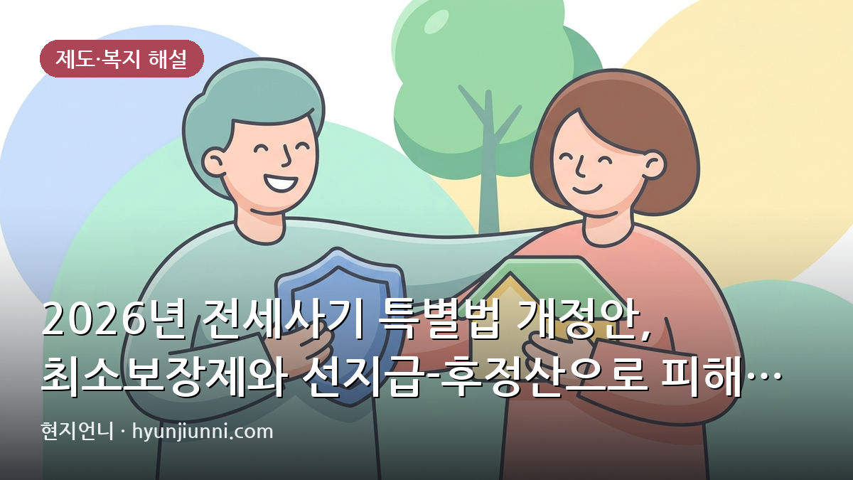 2026년 전세사기 특별법 개정안, 최소보장제와 선지급-후정산으로 피해자 지원 강화 | 3만 8천 건 피해 분석
