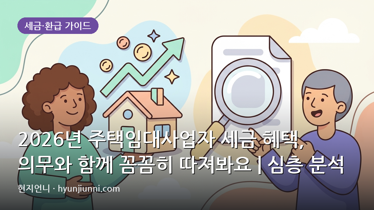2026년 주택임대사업자 세금 혜택, 의무와 함께 꼼꼼히 따져봐요 | 심층 분석