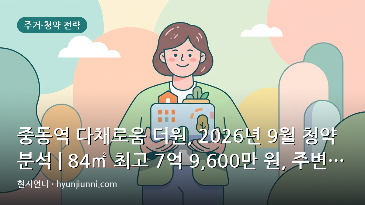 중동역 다채로움 더원, 2026년 9월 청약 분석 | 84㎡ 최고 7억 9,600만 원, 주변 시세와 비교해보니