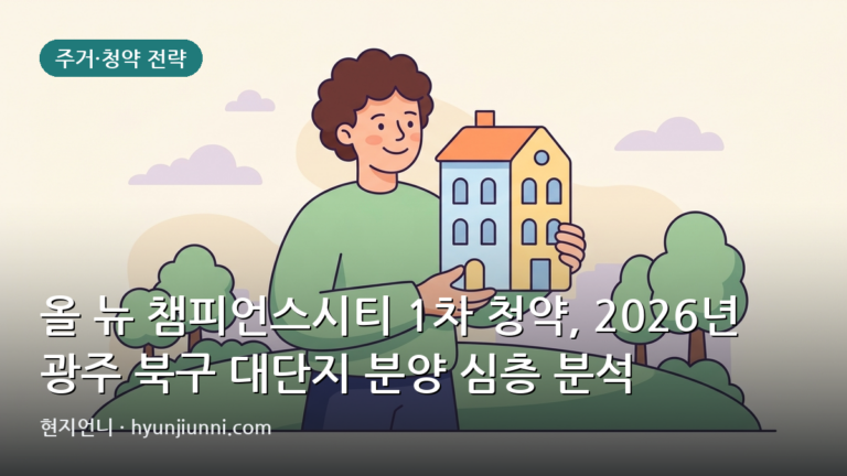 올 뉴 챔피언스시티 1차 청약, 2026년 광주 북구 대단지 분양 심층 분석