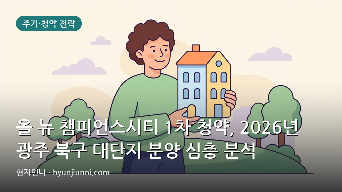 올 뉴 챔피언스시티 1차 청약, 2026년 광주 북구 대단지 분양 심층 분석