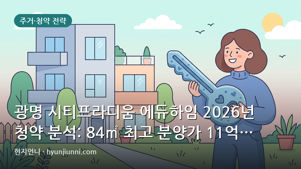 광명 시티프라디움 에듀하임 2026년 청약 분석: 84㎡ 최고 분양가 11억 9,800만 원, 주변 시세와 비교해보니
