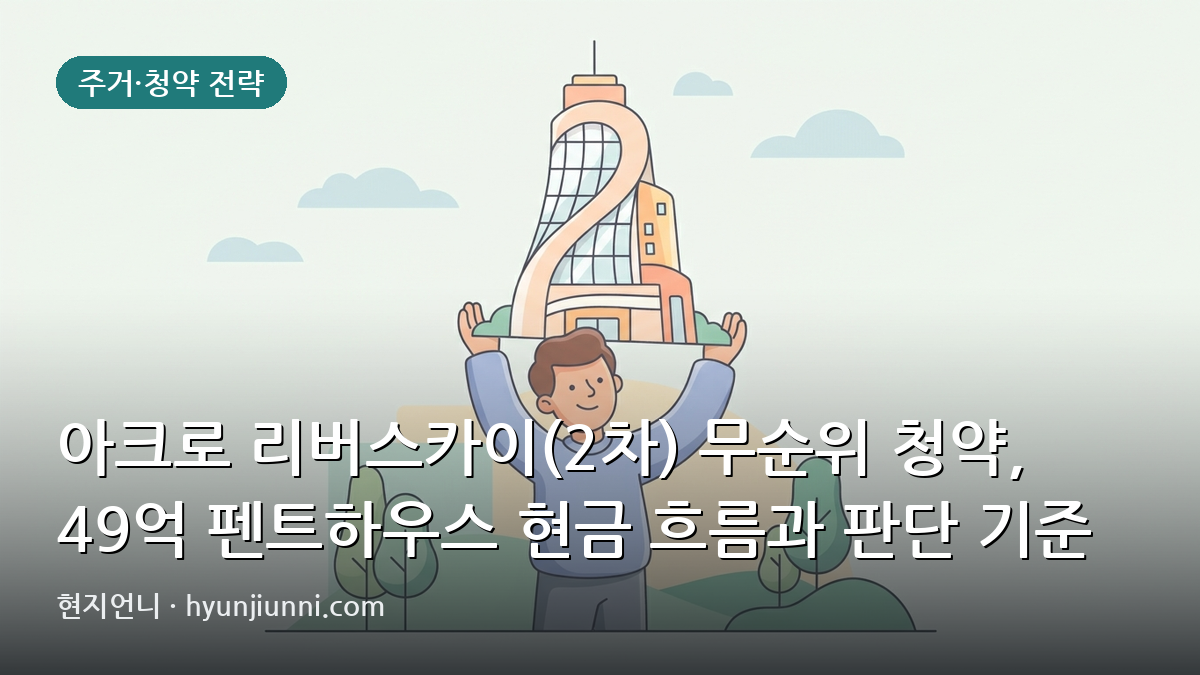 아크로 리버스카이(2차) 무순위 청약, 49억 펜트하우스 현금 흐름과 판단 기준