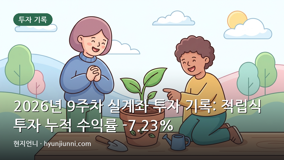 2026년 9주차 실계좌 투자 기록: 적립식 투자 누적 수익률 -7.23%