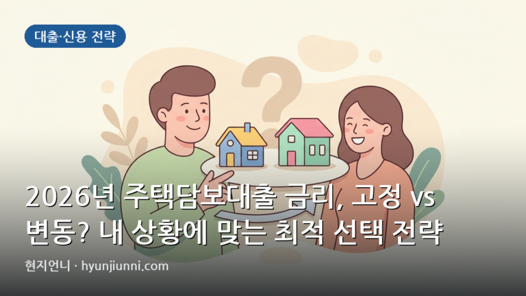 2026년 주택담보대출 금리, 고정 vs 변동? 내 상황에 맞는 최적 선택 전략