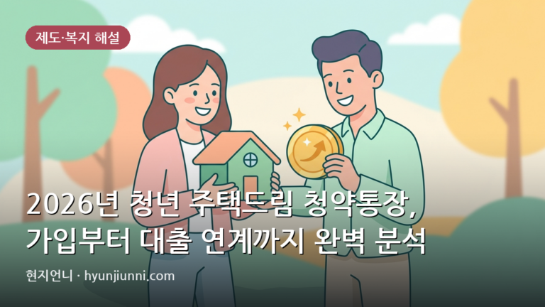 2026년 청년 주택드림 청약통장, 가입부터 대출 연계까지 완벽 분석